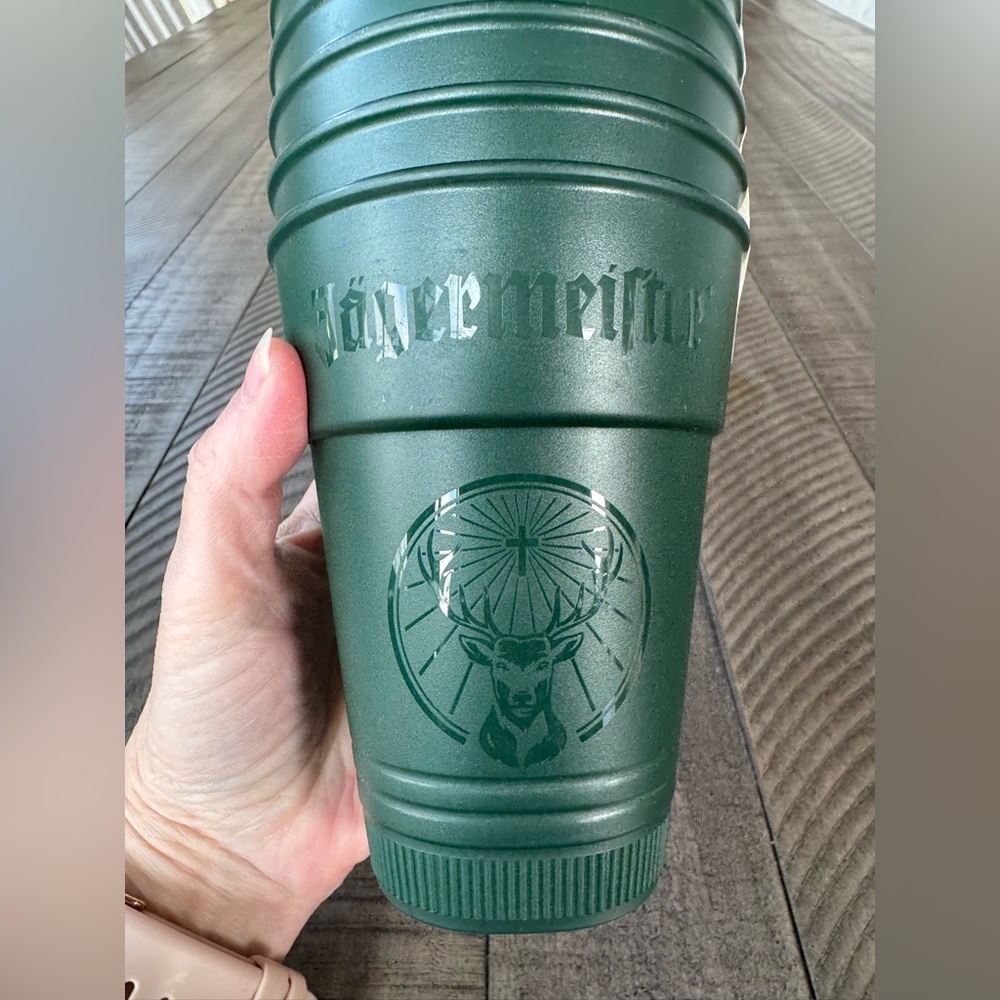 Jägermeister - Set of 6 Cups/Dark Green Logo 16oz. Plastic Drink-Ware Set